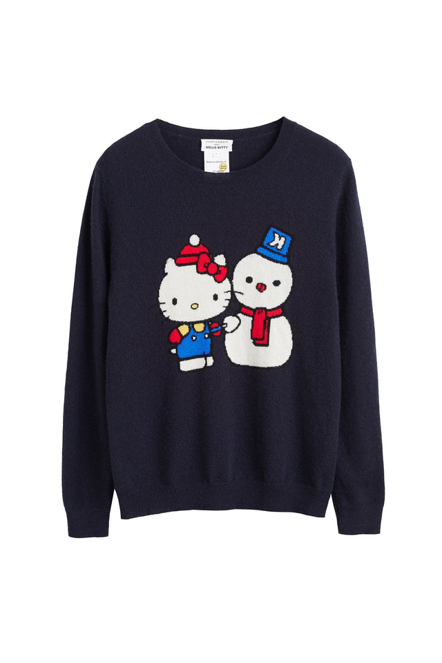 Navy Hello Kitty Snowman Sweater image 2