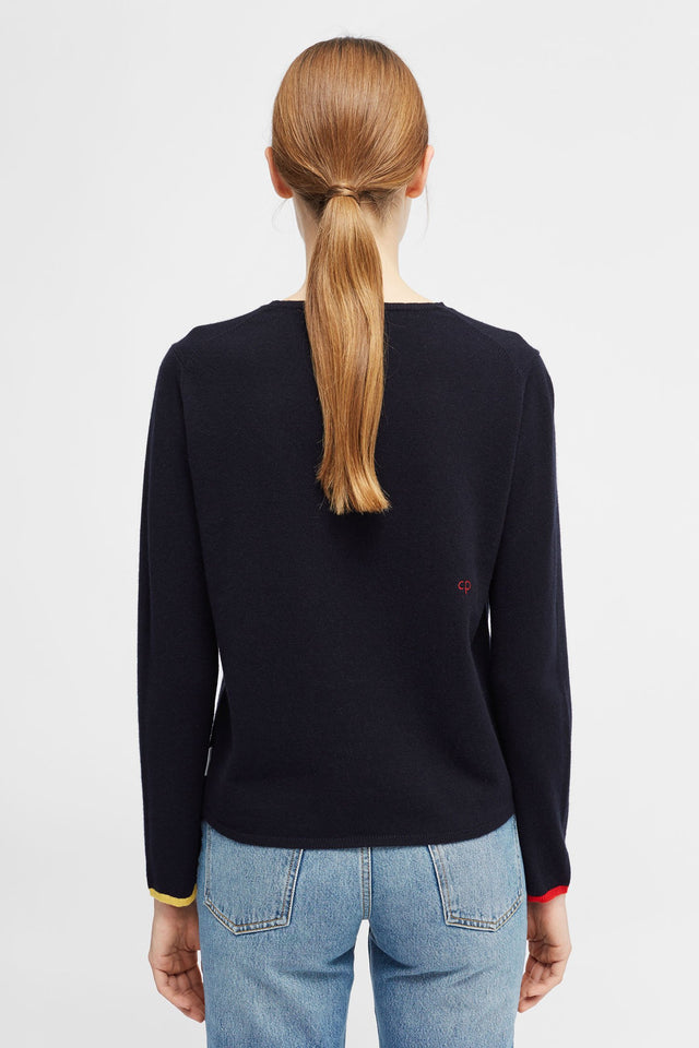 Navy Hello Kitty Twin Badge Cashmere Sweater image 4