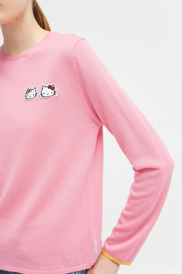 Pink Hello Kitty Twin Badge Cashmere Sweater image 4