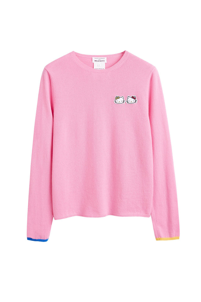 Pink Hello Kitty Twin Badge Cashmere Sweater image 2