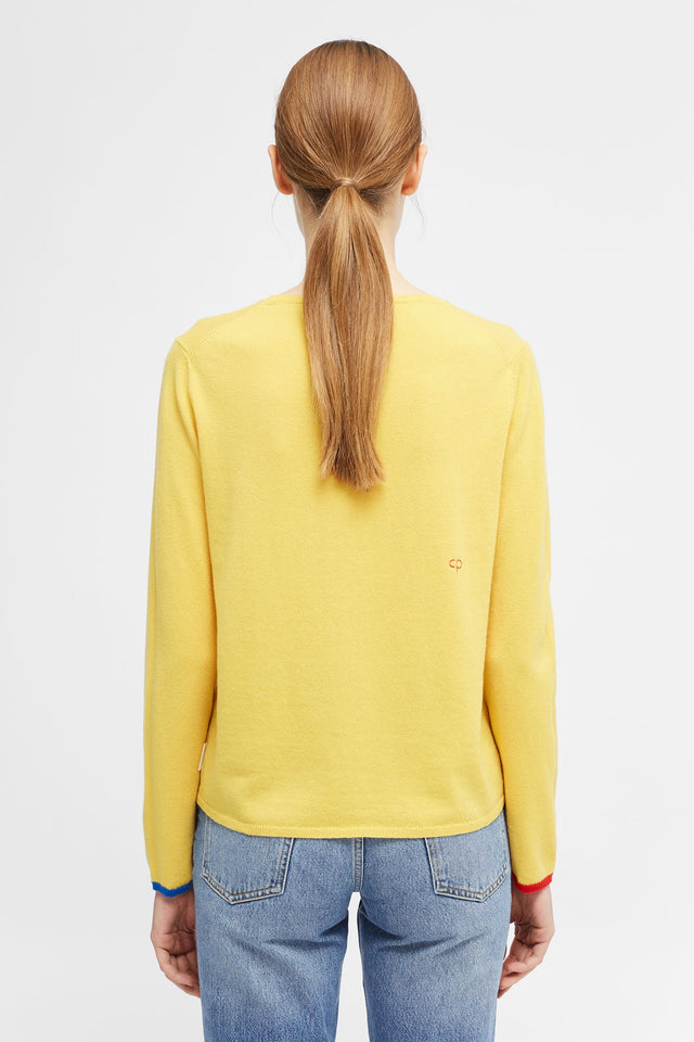 Yellow Hello Kitty Twin Badge Cashmere Sweater image 5