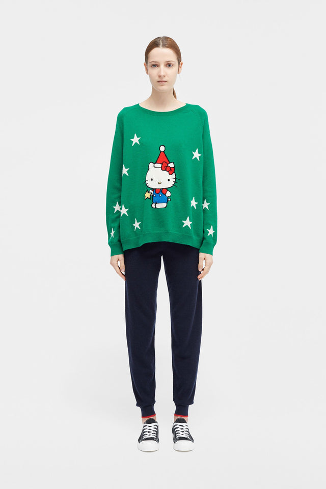 Green Hello Kitty Xmas Cashmere Sweater image 3