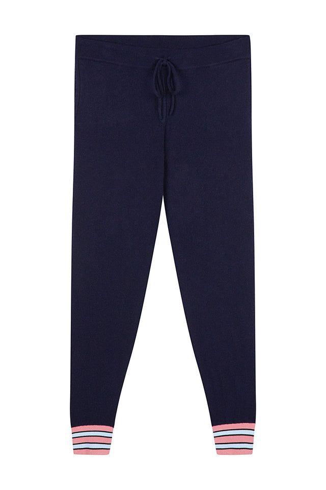 Navy Hibiscus Cashmere Track Pants image 2