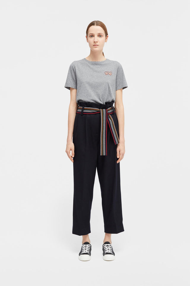 Navy High Waisted Pants image 3