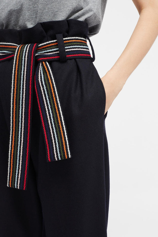 Navy High Waisted Pants image 6