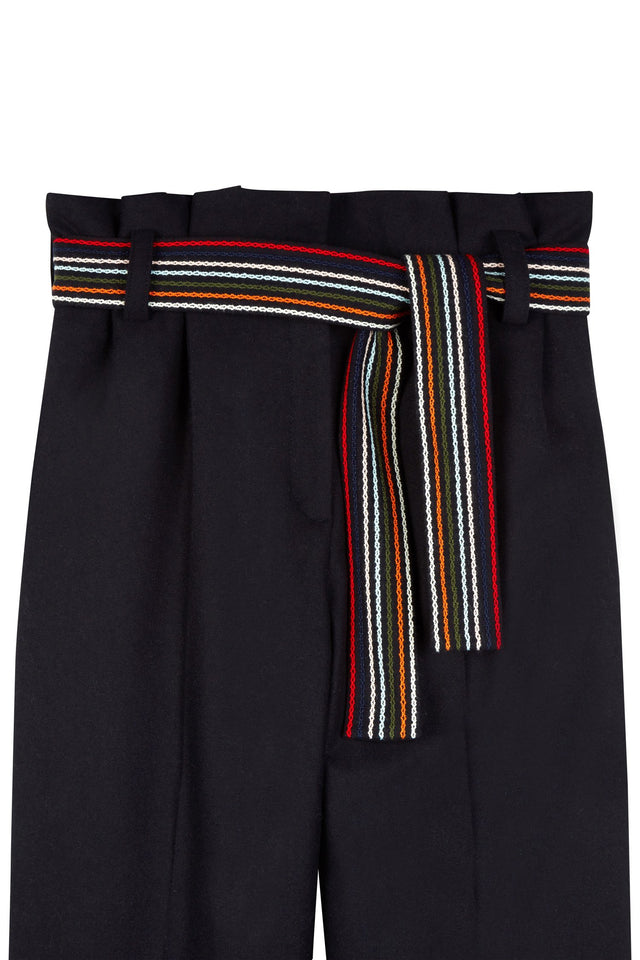 Navy High Waisted Pants image 4