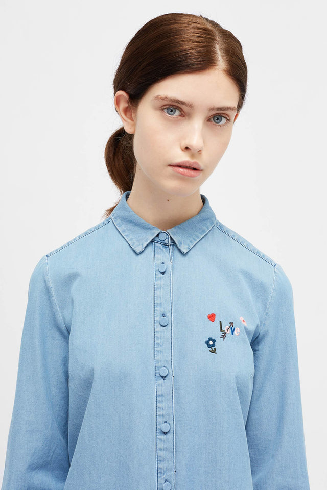 Indigo Panelled Classic Shirt image 1
