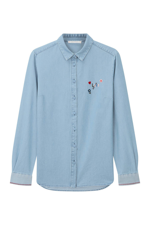 Indigo Panelled Classic Shirt image 2