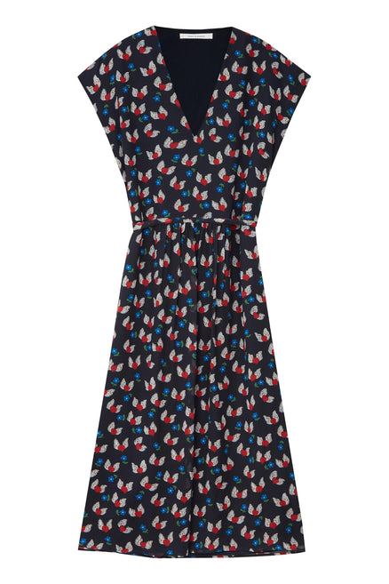 Navy Juliet V-Neck Dress