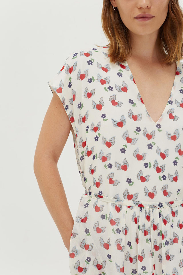 Ivory Juliet V-Neck Dress image 5