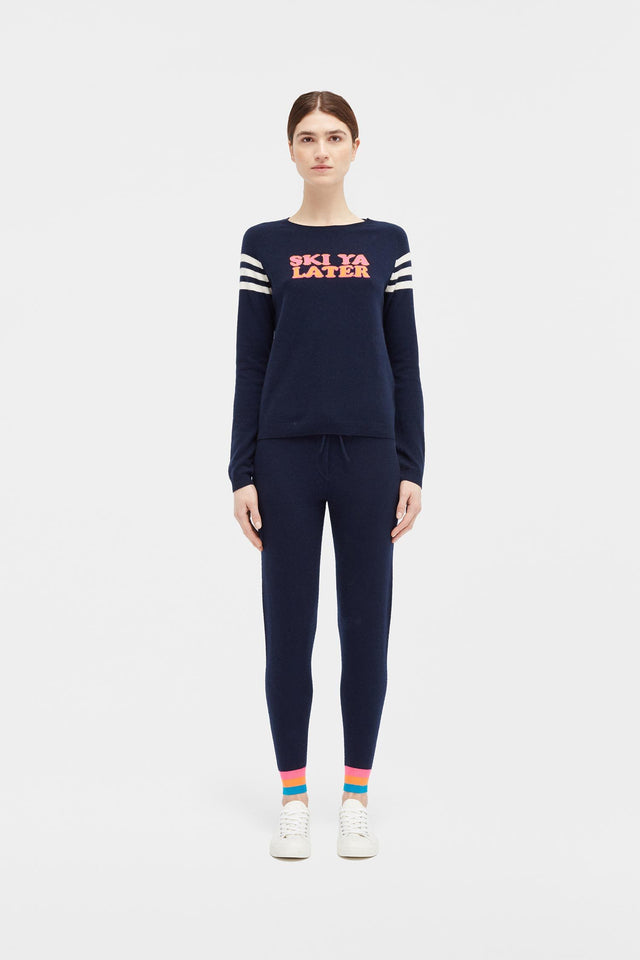 Navy Ski Ya Later Cashmere Sweater image 3