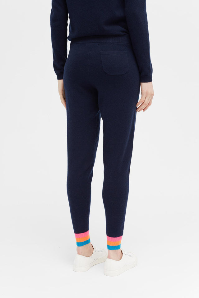 Navy Stripe Cashmere Track Pants image 4