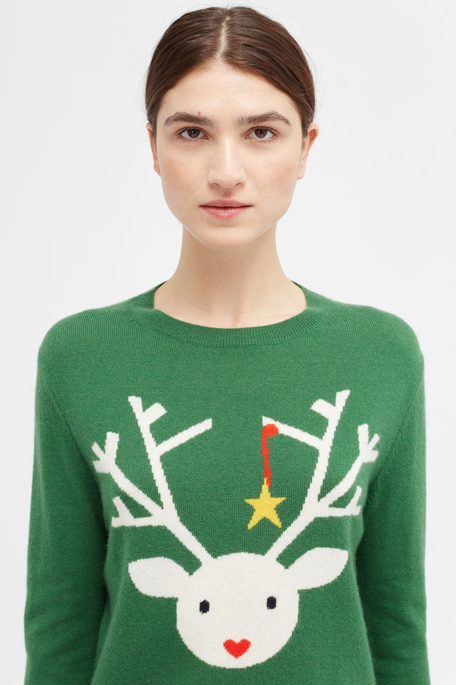 Green Star Reindeer Sweater image 1
