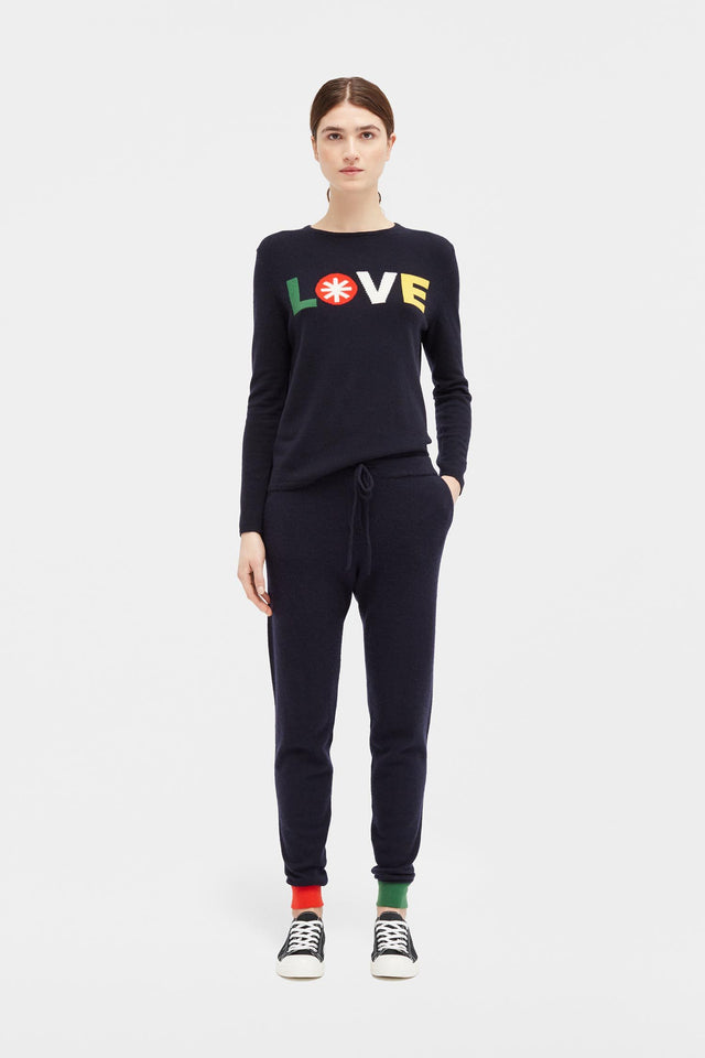 Navy Xmas Colour Block Track Pants image 3