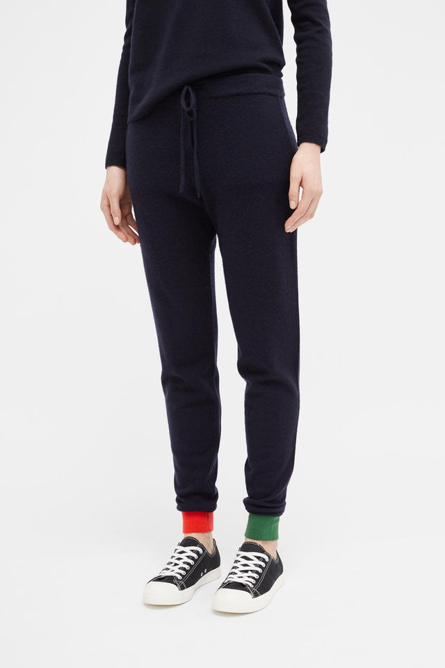 Navy Xmas Colour Block Track Pants image 1