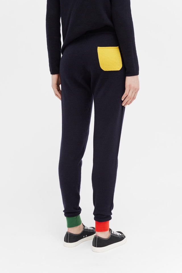 Navy Xmas Colour Block Track Pants image 4