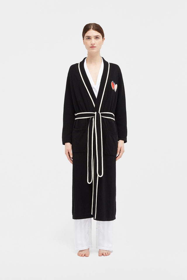 Black Twin Heart Dressing Gown image 1
