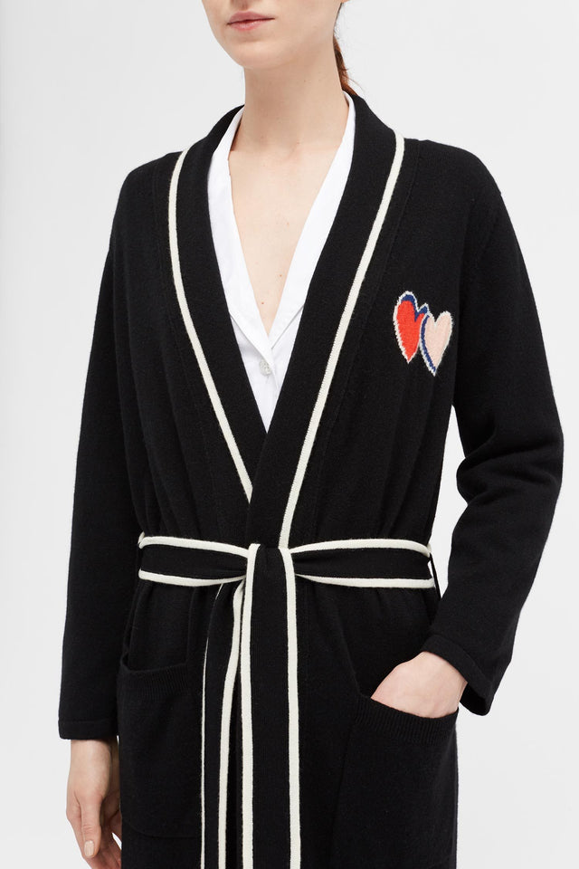 Black Twin Heart Dressing Gown image 4