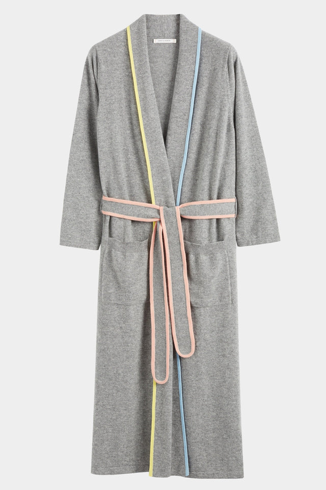 Grey Cashmere Belted Dressing Gown image 5
