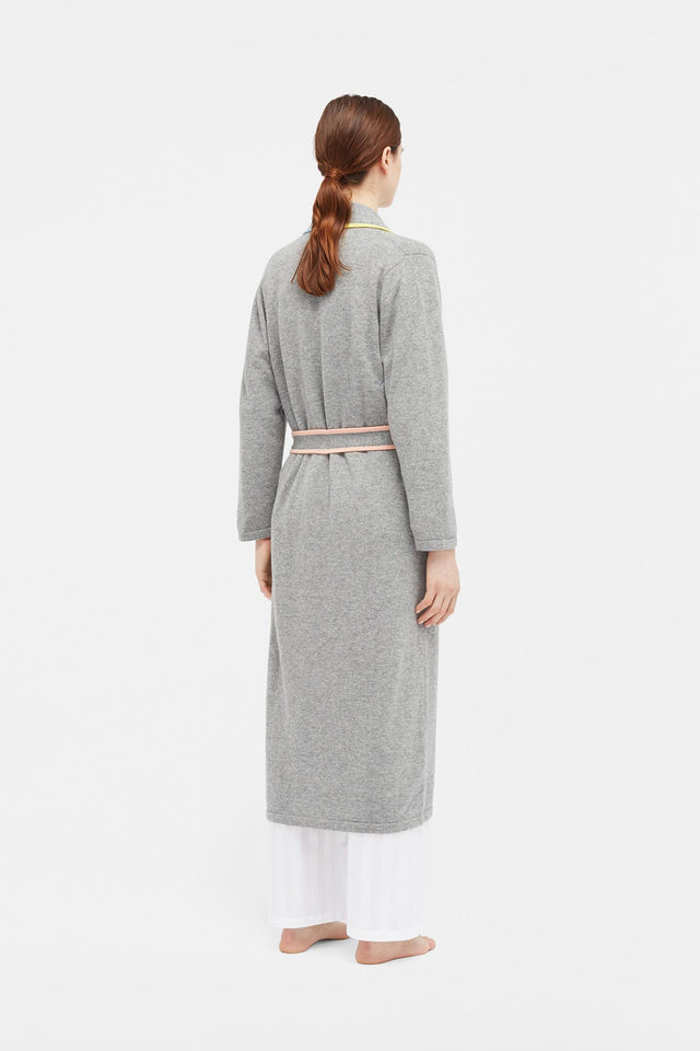 Grey Cashmere Belted Dressing Gown image 4