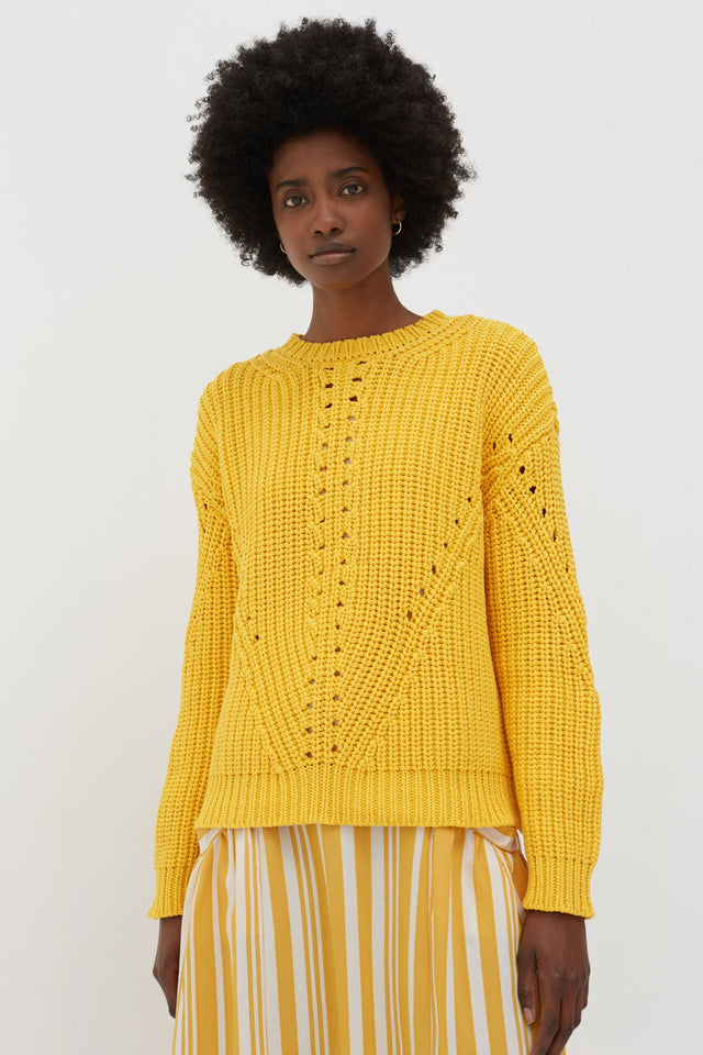 Yellow Le Soir Crew Neck Sweater image 3