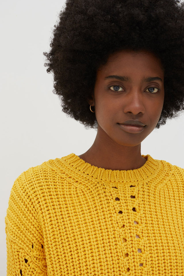 Yellow Le Soir Crew Neck Sweater image 4