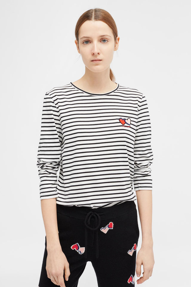 Ivory Long Sleeve Twin Heart T-shirt image 1