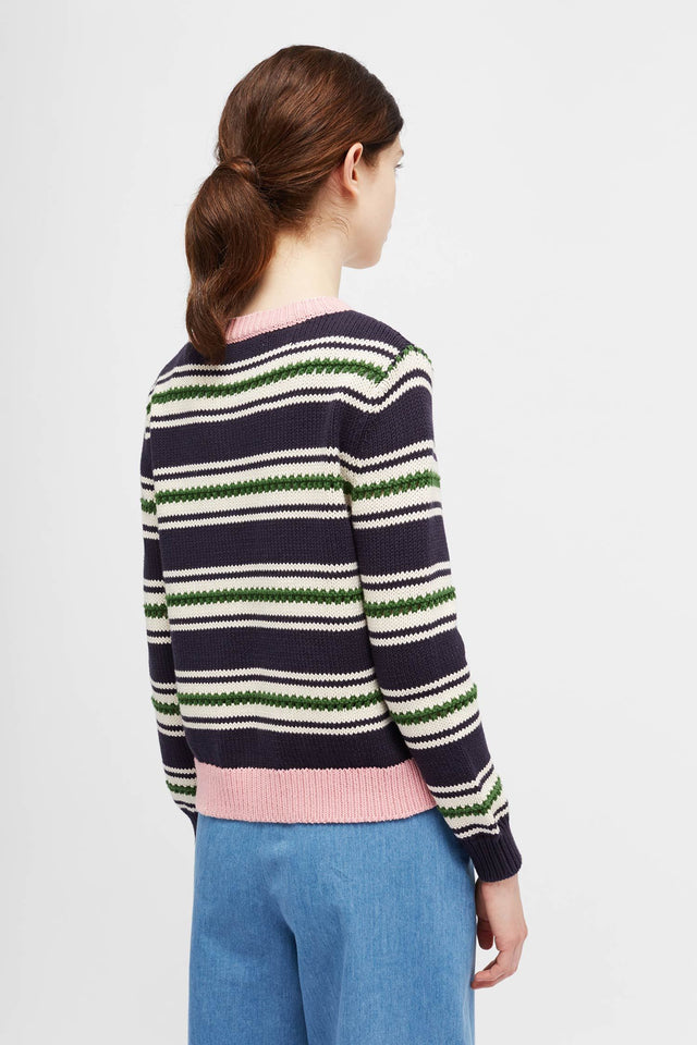 Navy Lace Stitch Cardigan image 4