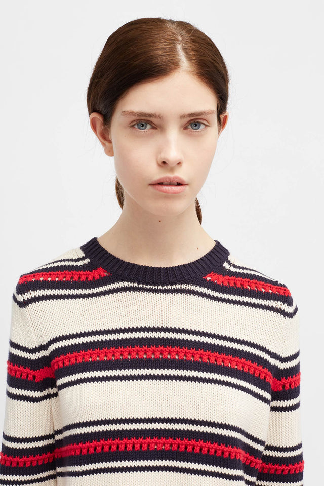 Cream Lace Stitch Sweater image 1