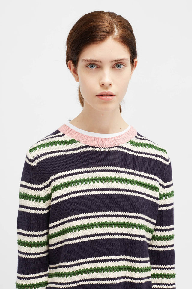 Navy Lace Stitch Sweater image 1