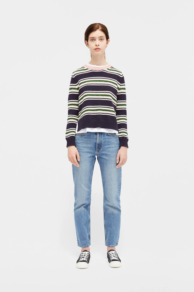 Navy Lace Stitch Sweater image 3