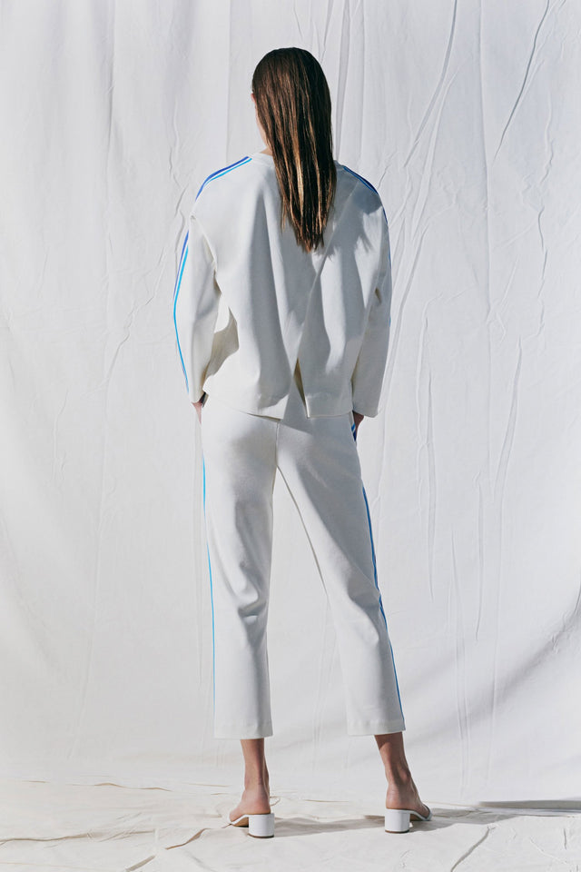 Off-White Open Back Brushed Cotton Sweatshirt image 1