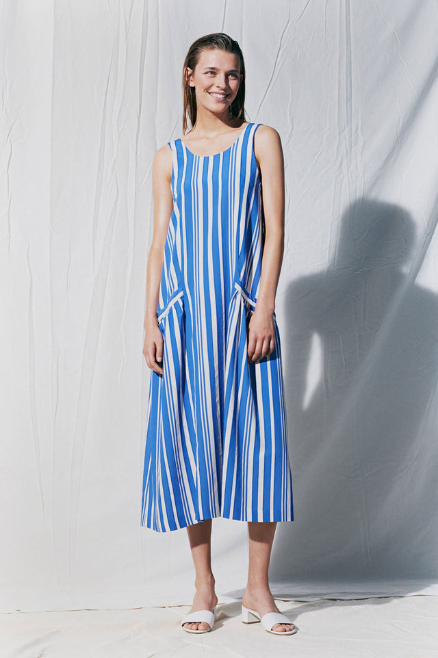 Blue Striped Parasol Sundress image 1