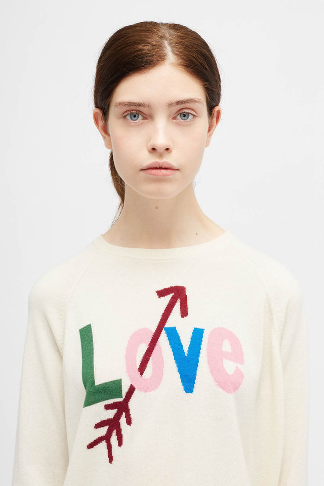 Cream Love Arrow Sweater image 1
