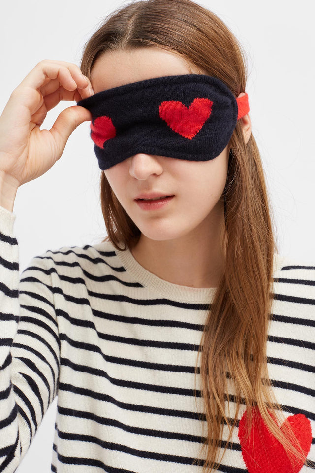 Navy Love Heart Travel Eye-Mask image 2