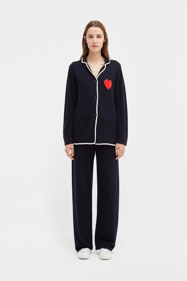 Navy Love Heart Pyjama Bottom image 2
