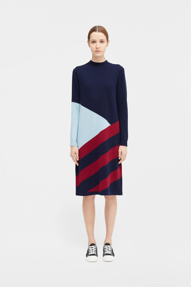 Navy Mexicano Turtle Neck Dress image 1