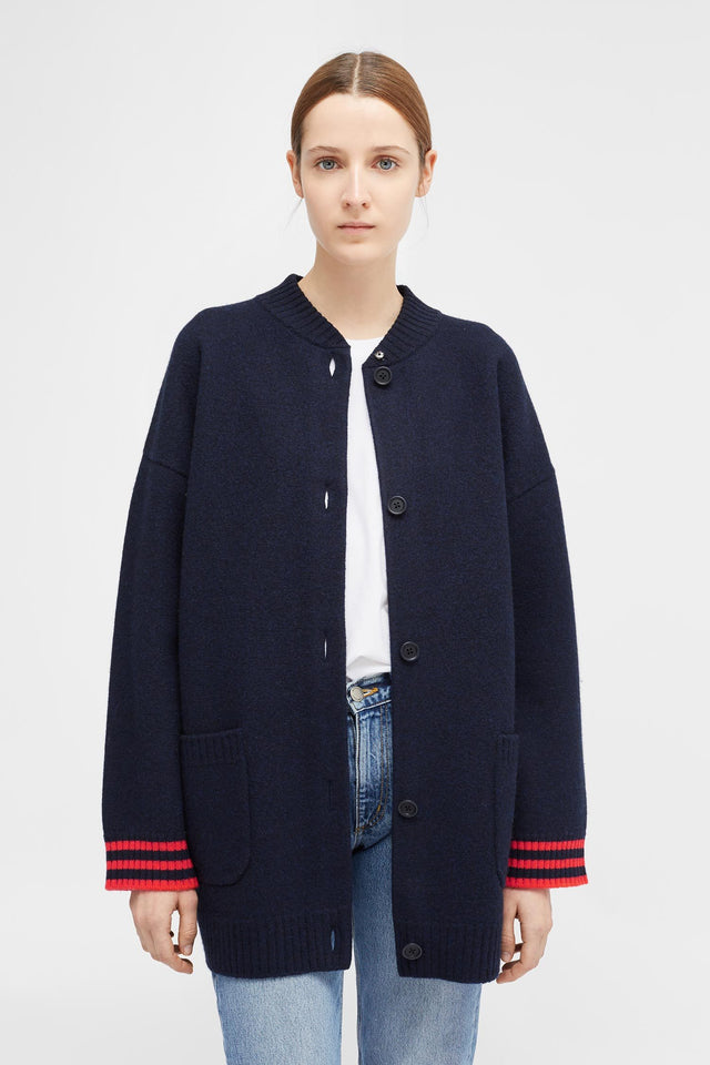 Navy Milagro Felted Wool Coat image 5