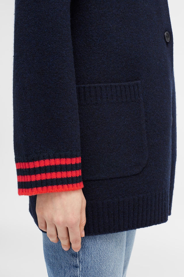 Navy Milagro Felted Wool Coat image 4