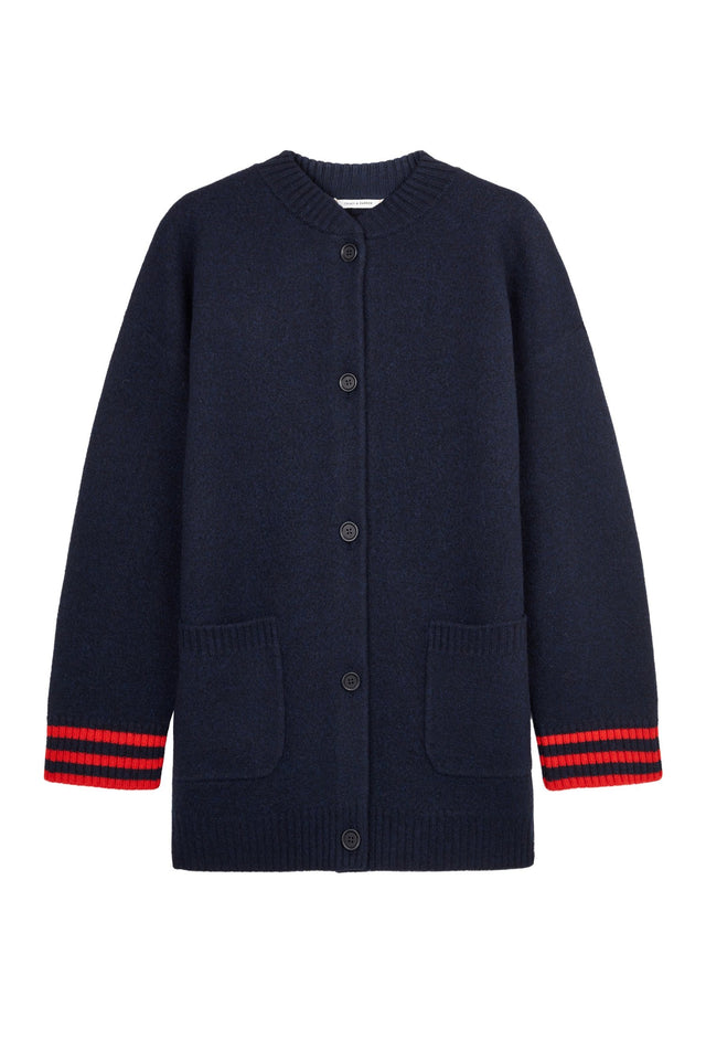 Navy Milagro Felted Wool Coat image 2