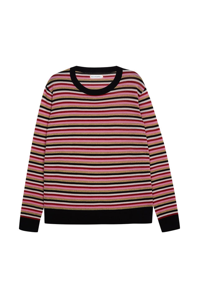 Multicolour Lurex Stripe Merino Sweater image 2