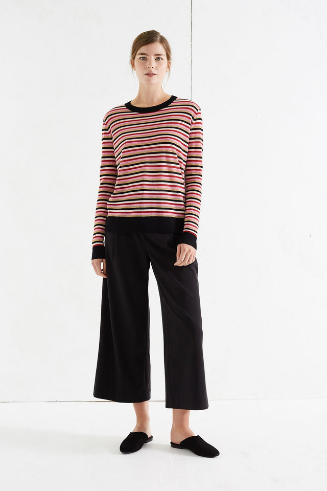 Multicolour Lurex Stripe Merino Sweater image 1