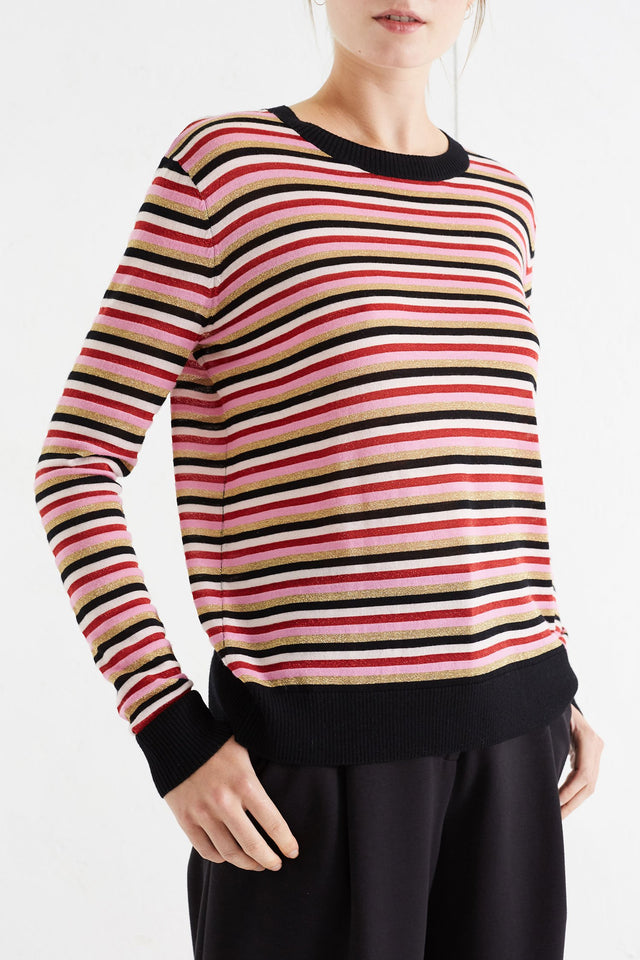 Multicolour Lurex Stripe Merino Sweater image 4
