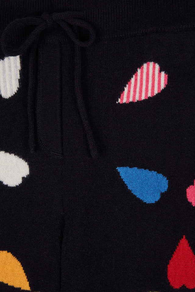 Navy Confetti All-Over Heart Cashmere Track Pants image 3