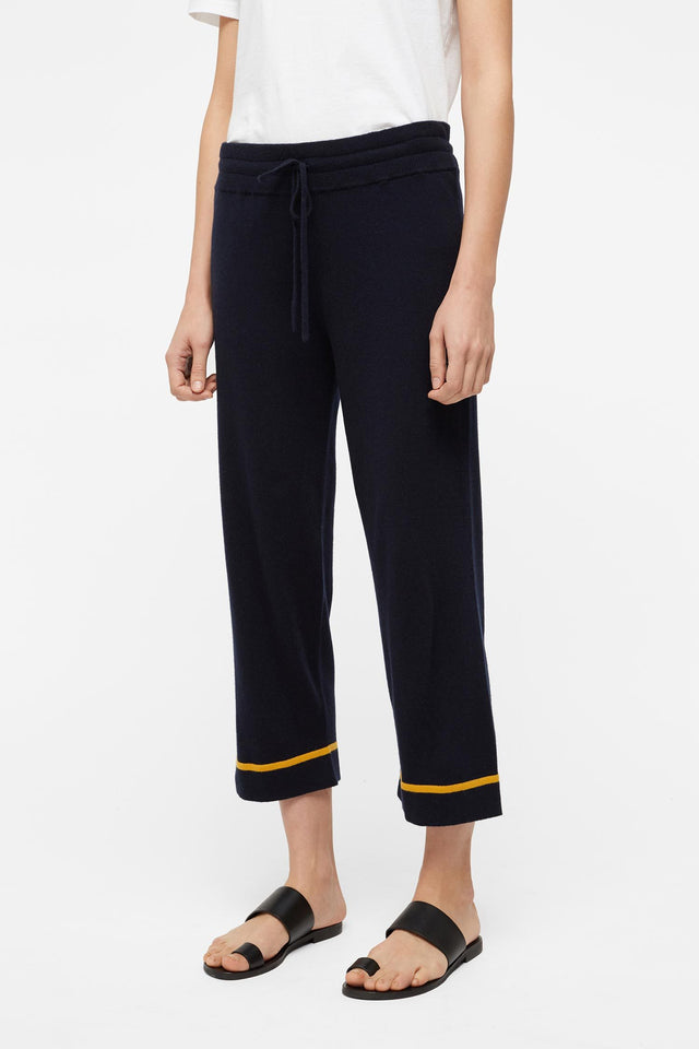 Navy Stripe Trim Cashmere Lounge Pants image 4