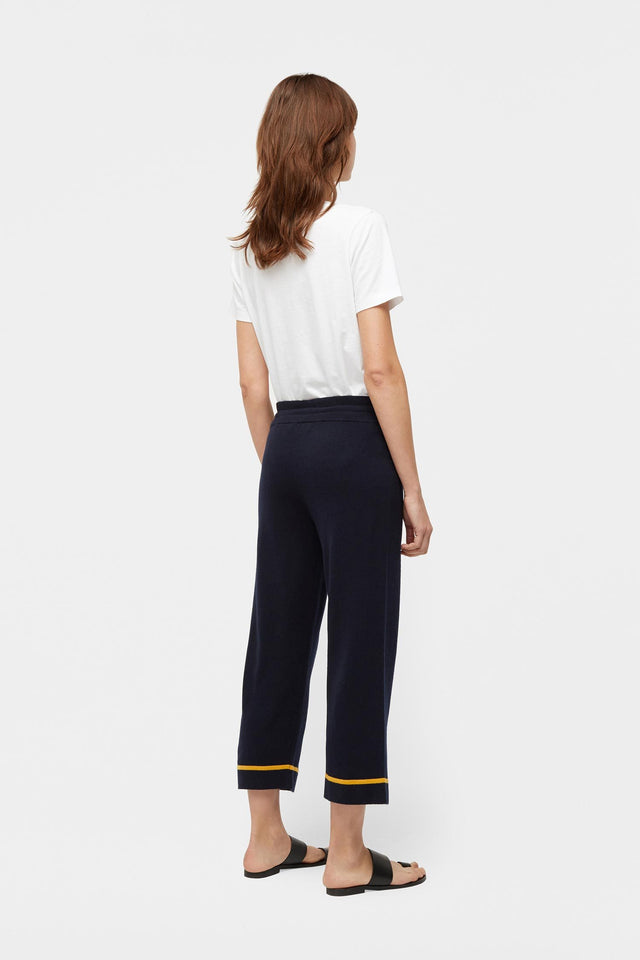 Navy Stripe Trim Cashmere Lounge Pants image 3