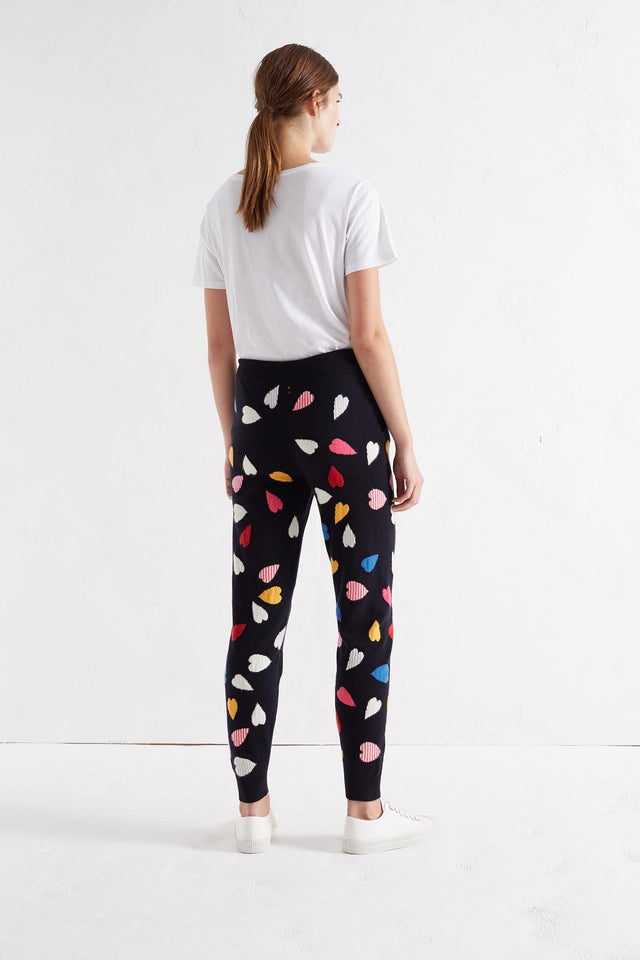 Navy Confetti All-Over Heart Cashmere Track Pants image 4