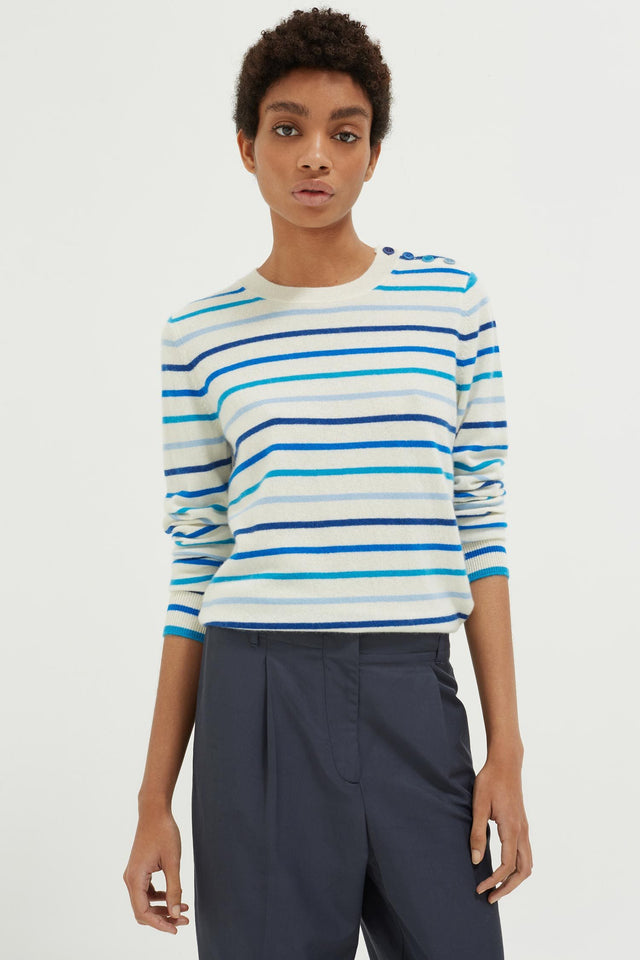 Blue Breton Stripe Cashmere Sweater image 1