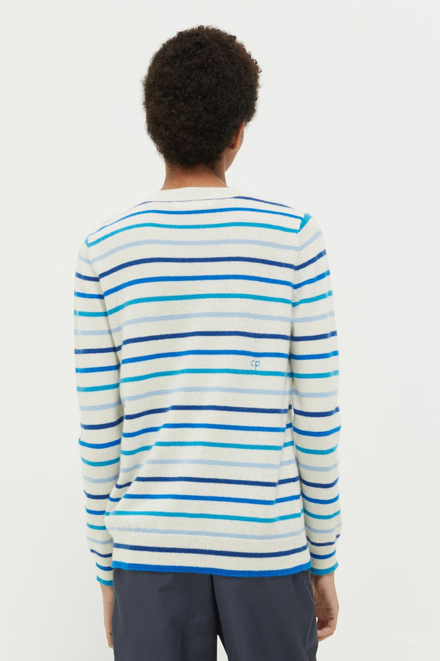 Blue Breton Stripe Cashmere Sweater image 5