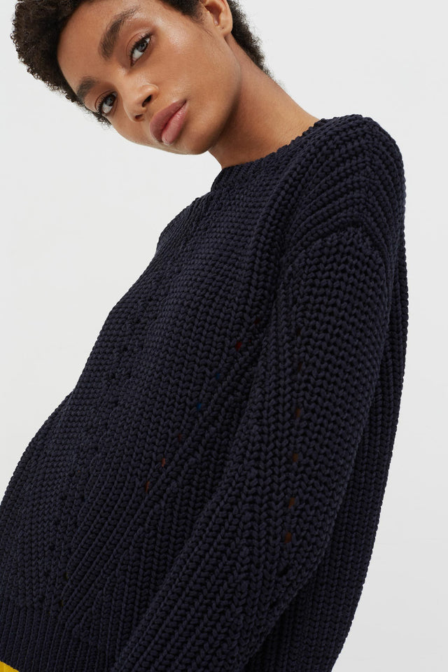 Navy Le Soir Crew Neck Sweater image 1